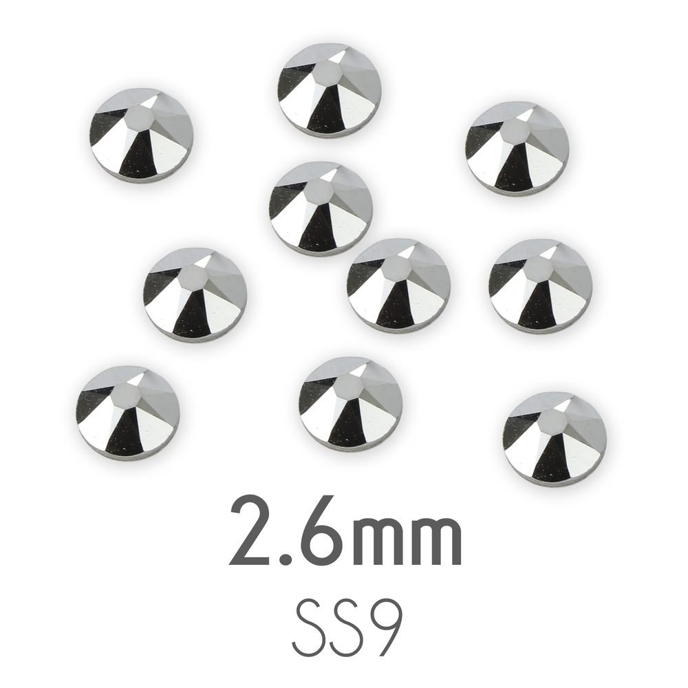 Beads & Swarovski Crystals 2.6mm Swarovski Flat Back Crystals, Silver / Chrome, Pack of 20
